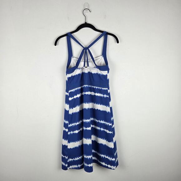 Soybu Blue White Tie Dye‎ Striped Sleeveless Mini Athletic Dress Size Medium - Picture 4 of 7